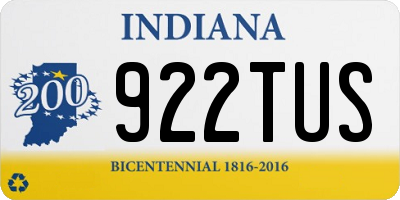 IN license plate 922TUS