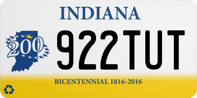 IN license plate 922TUT