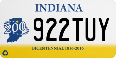 IN license plate 922TUY