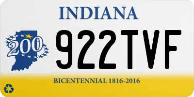 IN license plate 922TVF