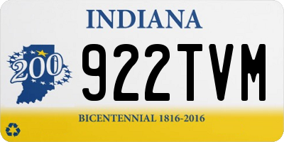 IN license plate 922TVM