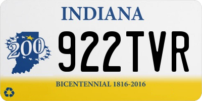 IN license plate 922TVR