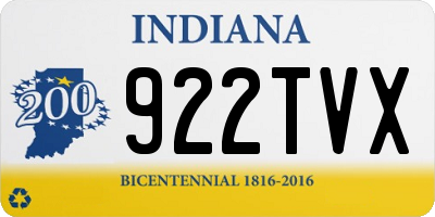 IN license plate 922TVX