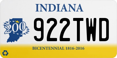 IN license plate 922TWD