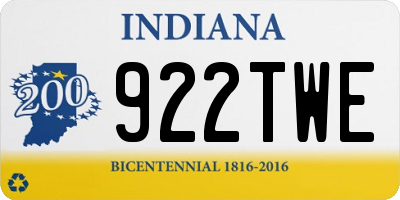 IN license plate 922TWE
