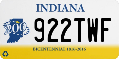 IN license plate 922TWF