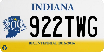 IN license plate 922TWG