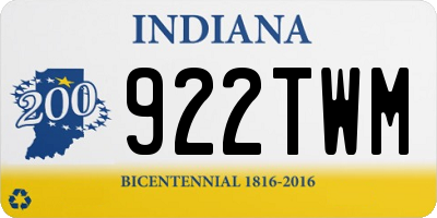 IN license plate 922TWM