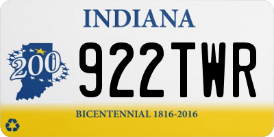 IN license plate 922TWR