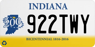 IN license plate 922TWY