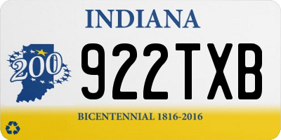 IN license plate 922TXB