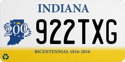 IN license plate 922TXG