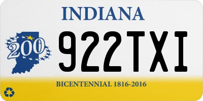 IN license plate 922TXI