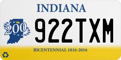 IN license plate 922TXM