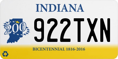 IN license plate 922TXN