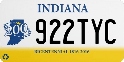 IN license plate 922TYC