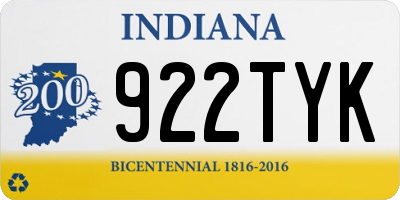 IN license plate 922TYK