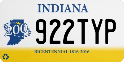 IN license plate 922TYP
