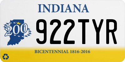IN license plate 922TYR