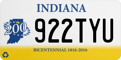 IN license plate 922TYU