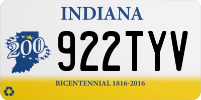 IN license plate 922TYV