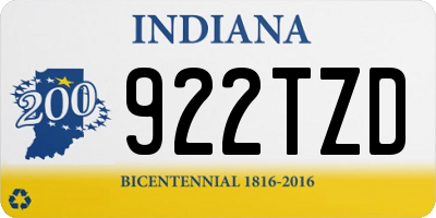 IN license plate 922TZD