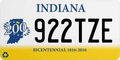 IN license plate 922TZE