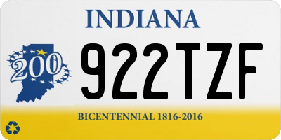 IN license plate 922TZF