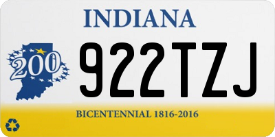 IN license plate 922TZJ