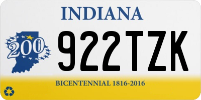 IN license plate 922TZK