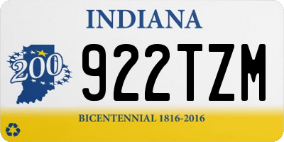 IN license plate 922TZM