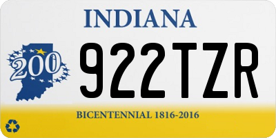 IN license plate 922TZR