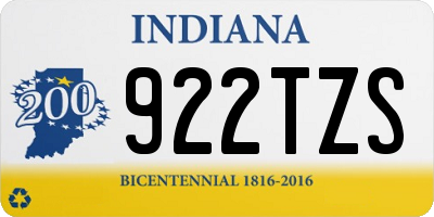 IN license plate 922TZS