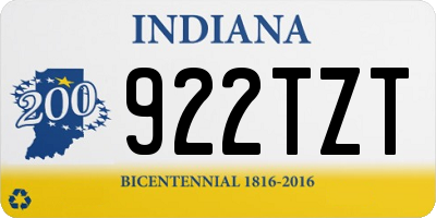 IN license plate 922TZT