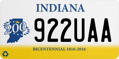 IN license plate 922UAA