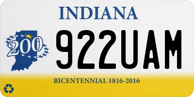 IN license plate 922UAM