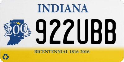 IN license plate 922UBB