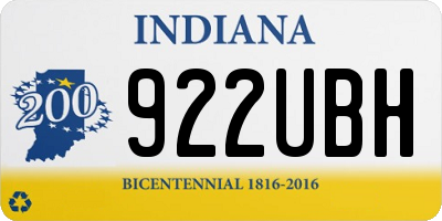IN license plate 922UBH