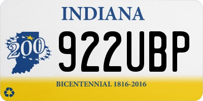 IN license plate 922UBP