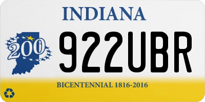 IN license plate 922UBR