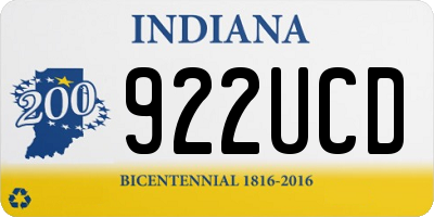 IN license plate 922UCD