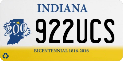 IN license plate 922UCS