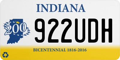 IN license plate 922UDH
