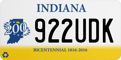IN license plate 922UDK