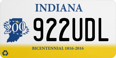 IN license plate 922UDL