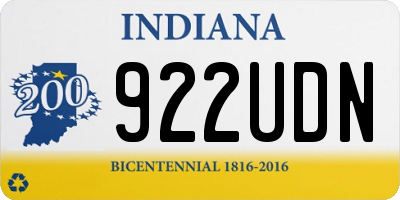 IN license plate 922UDN
