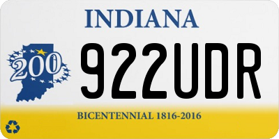 IN license plate 922UDR