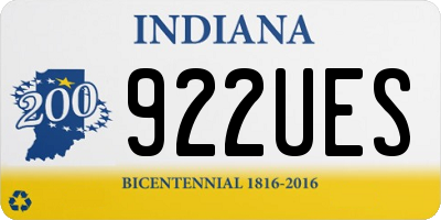 IN license plate 922UES