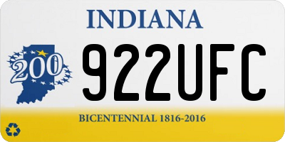 IN license plate 922UFC