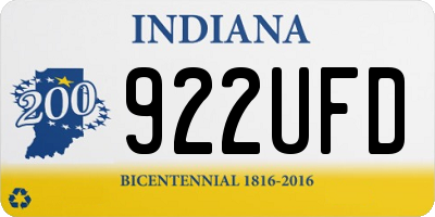 IN license plate 922UFD